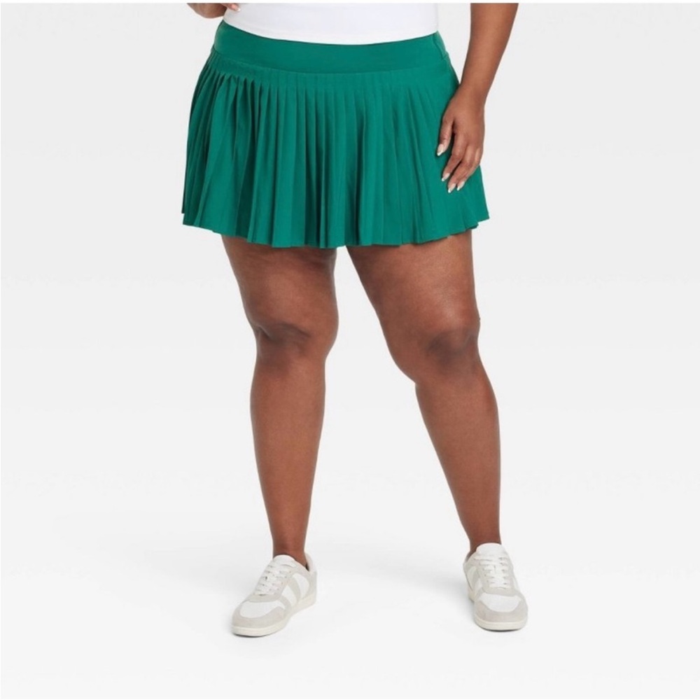 All In Motion Teal High-Rise Woven Pleated Skort